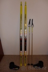 Běžecké lyže MADSHUS 150 cm+vázání Salomon+hole Fisher+boty 